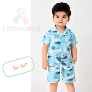Trendy Multicolor Printed Shirt With Shorts Set For Boys